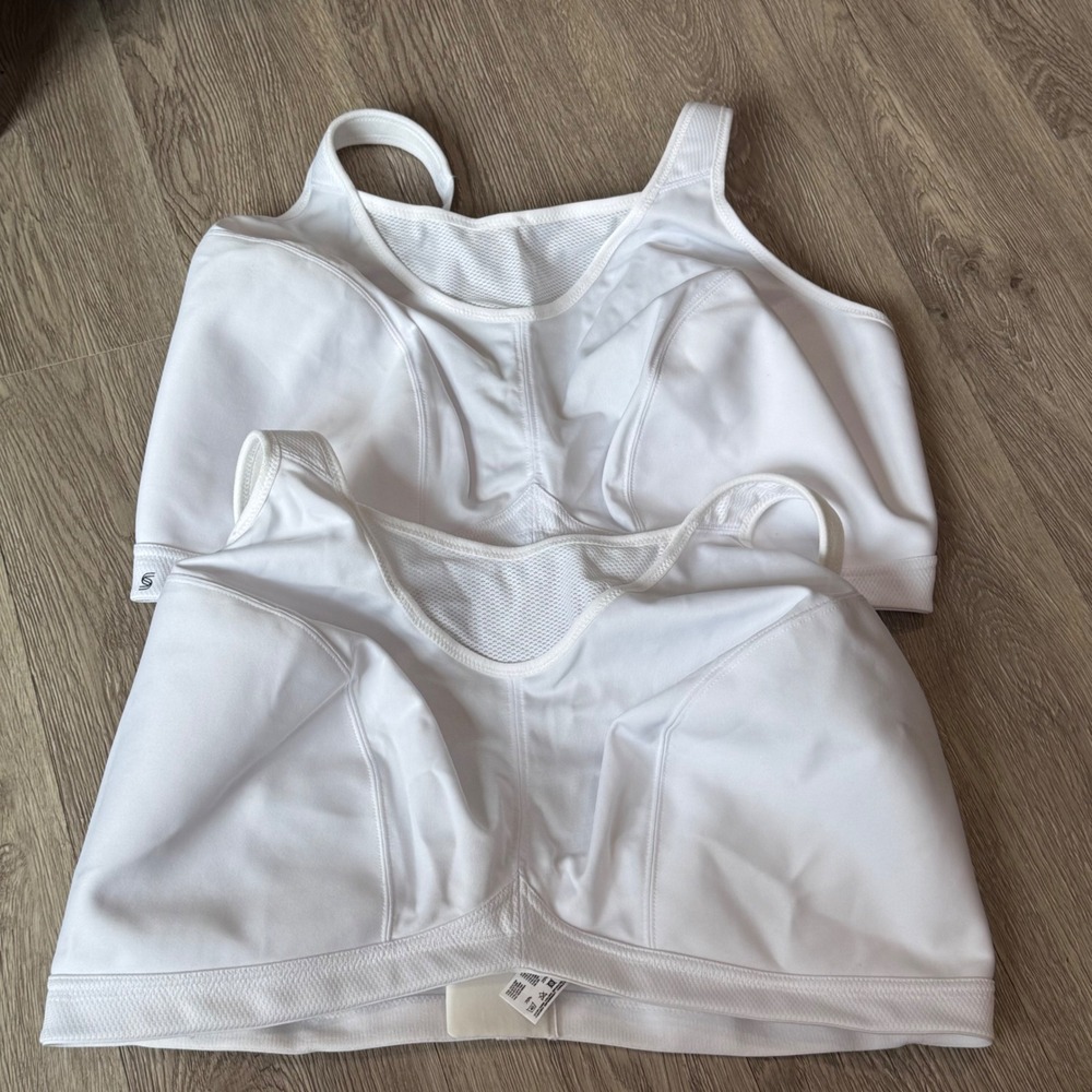 Glamorise Sport MagicLift High Impact Wireless Sports Bra Set White 50G 50H